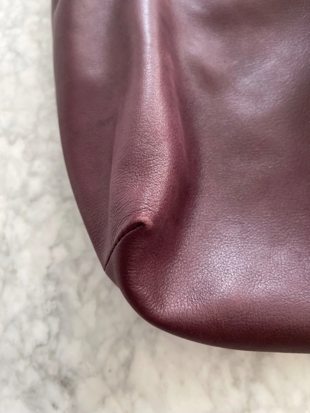 BAGGU Leather Tote in Burgundy